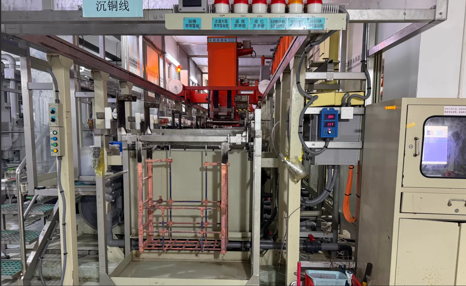 Copper plating and hole metallization line