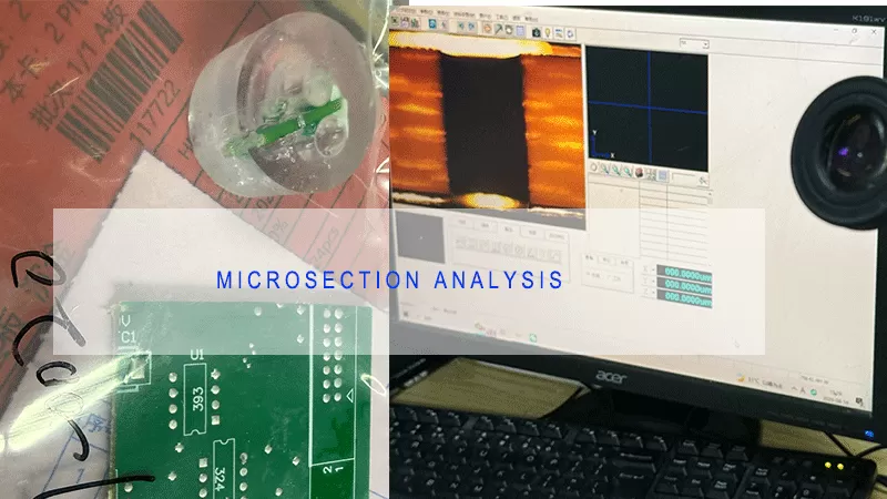 PCB microsection inspection of plated holes and multilayer structures