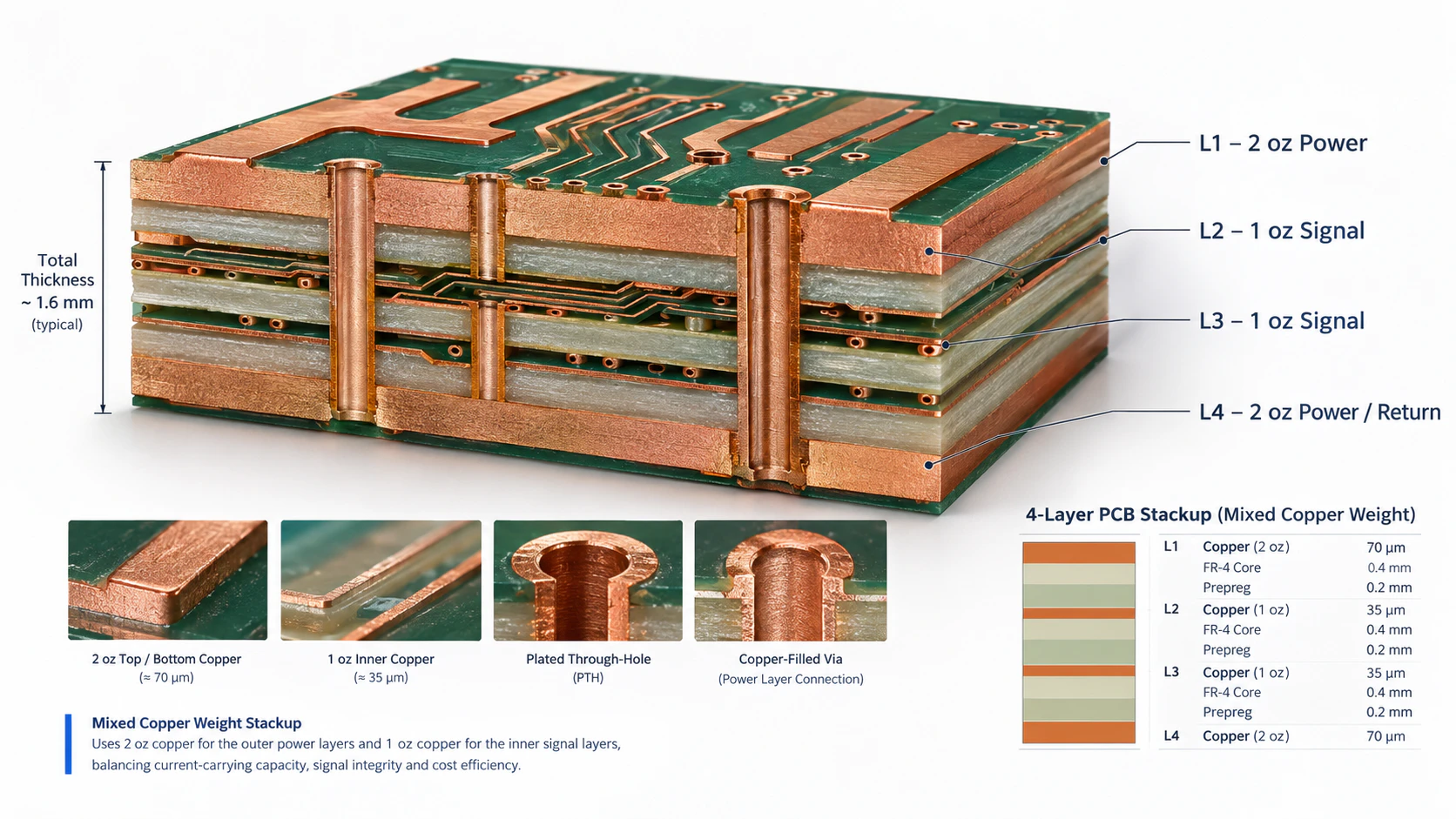 Mixed Copper Weight Multilayer Stackup